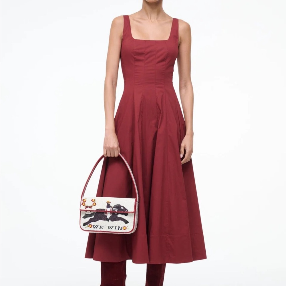 STAUD Wells Dress in Sangria